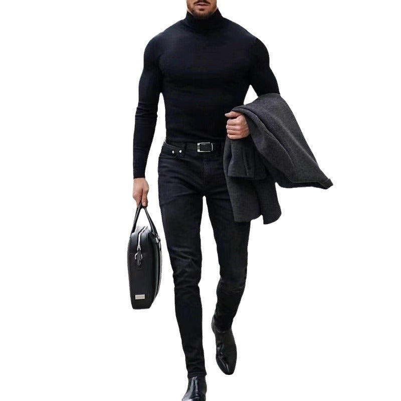 Herren Rollkragenpullover Weich Stretch Modern