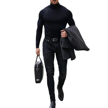 Herren Rollkragenpullover Weich Stretch Modern