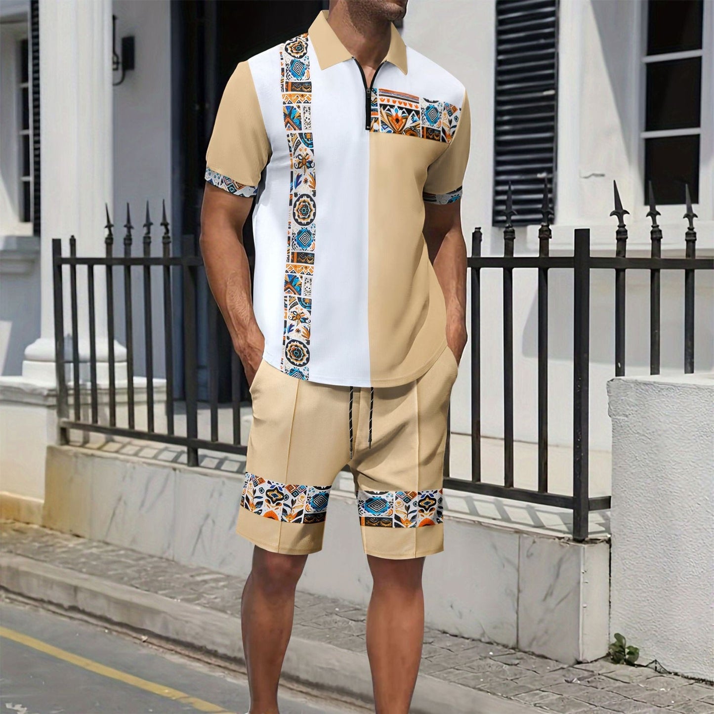 Herren Sportset Kurzarmshirt und Shorts atmungsaktiv - BerlinGlamour