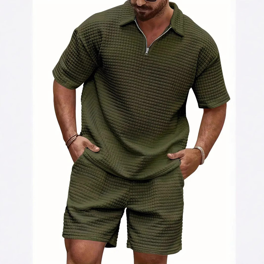 Herren Polo Kurzarm mit Reißverschluss Modern Style
