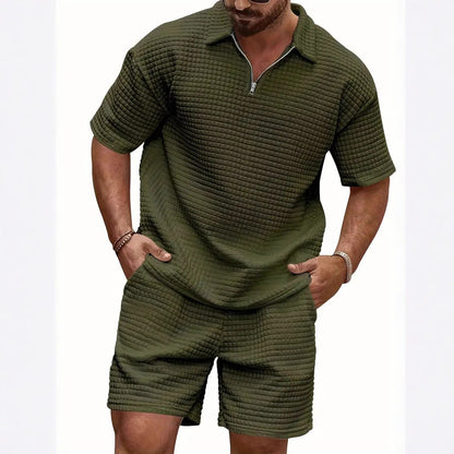 Herren Polo Kurzarm mit Reißverschluss Modern Style