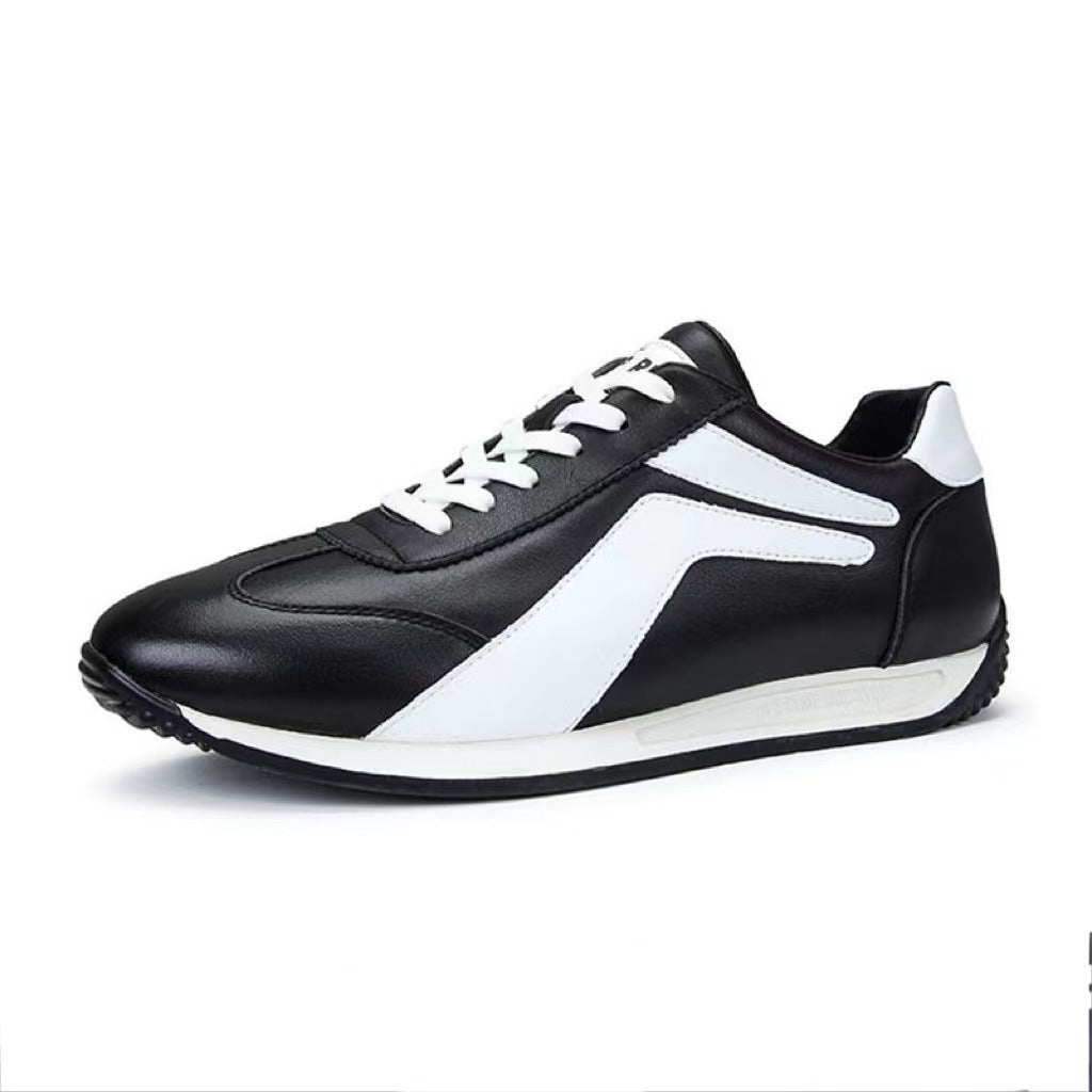 Damen Sneaker Atmungsaktiv Leder Rutschfest Schwarz Sport