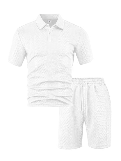 Herren Kurzarm-Set Modern Elastisch Strukturiert