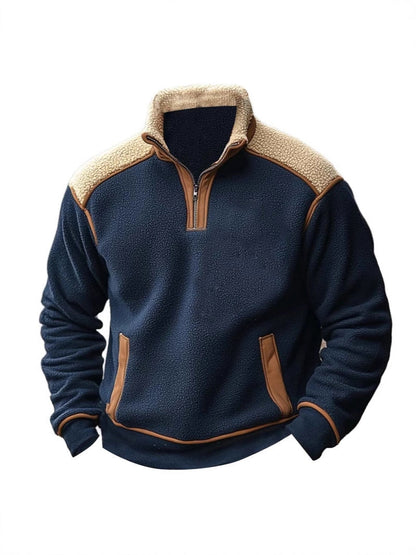 Herren Fleece Pullover Weich Warm Teddylook