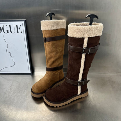 Damen Winterstiefel Fleecegefüttert Rutschfest Elegantes Design
