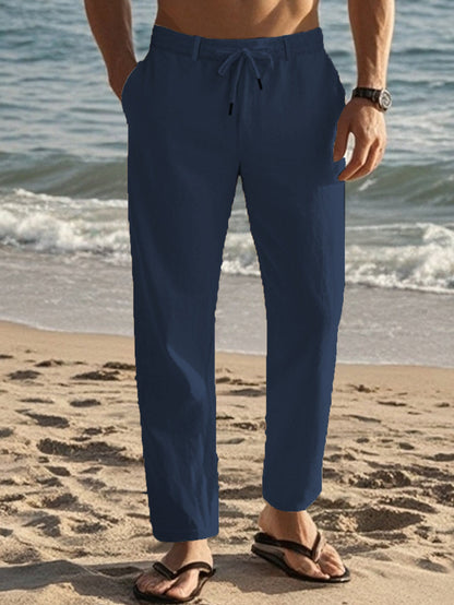 Herren Strandhose Bequem mit Kordelzug und Seitentaschen