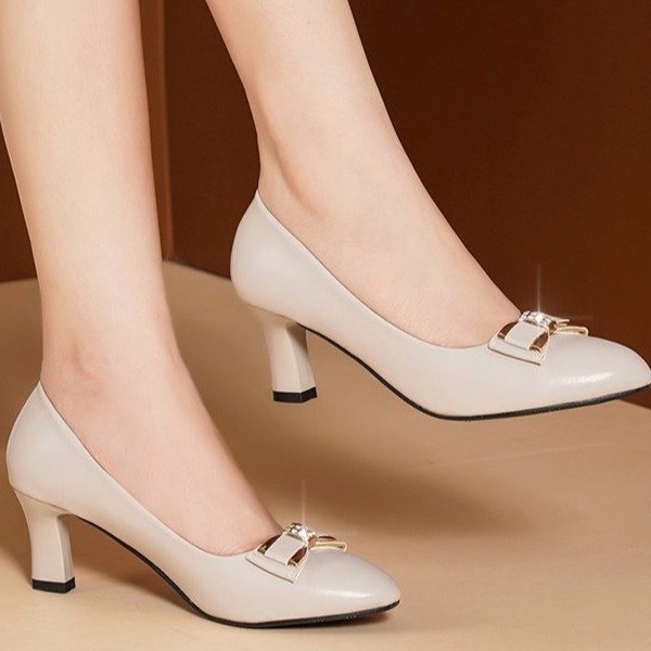 Damen Pumps Hochhackig Schleifen Detail Elegante Absatz