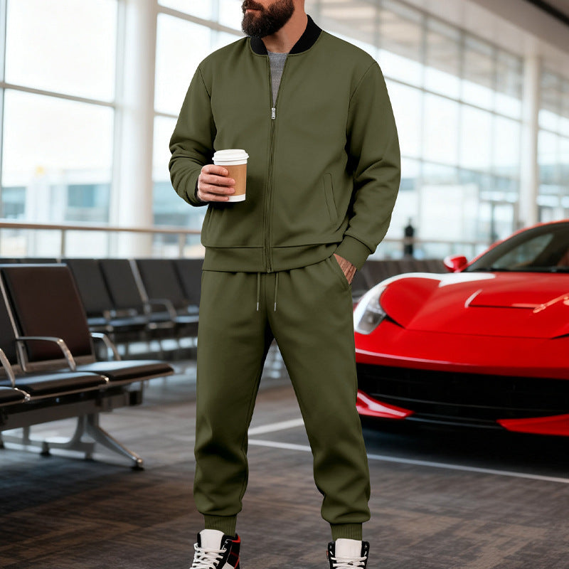 Herren Sportanzug Set Mit Taschen Reißverschluss Modern