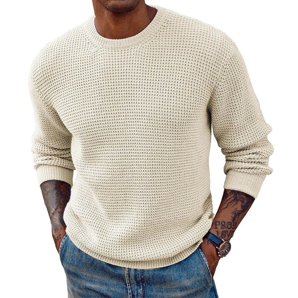 Herren Pullover Rundhals Strukturiert Trendig