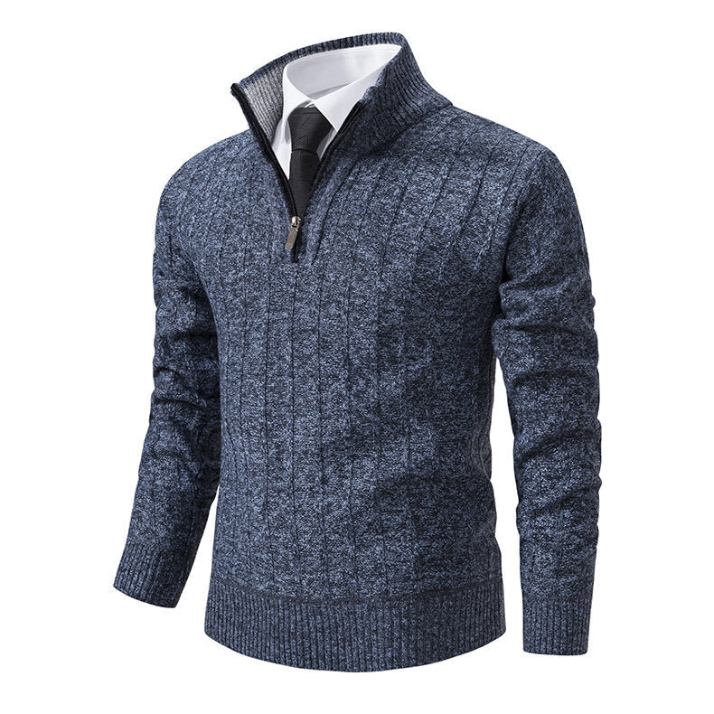 Herren Strickpullover Eleganter Halbzipper Pullover Modern