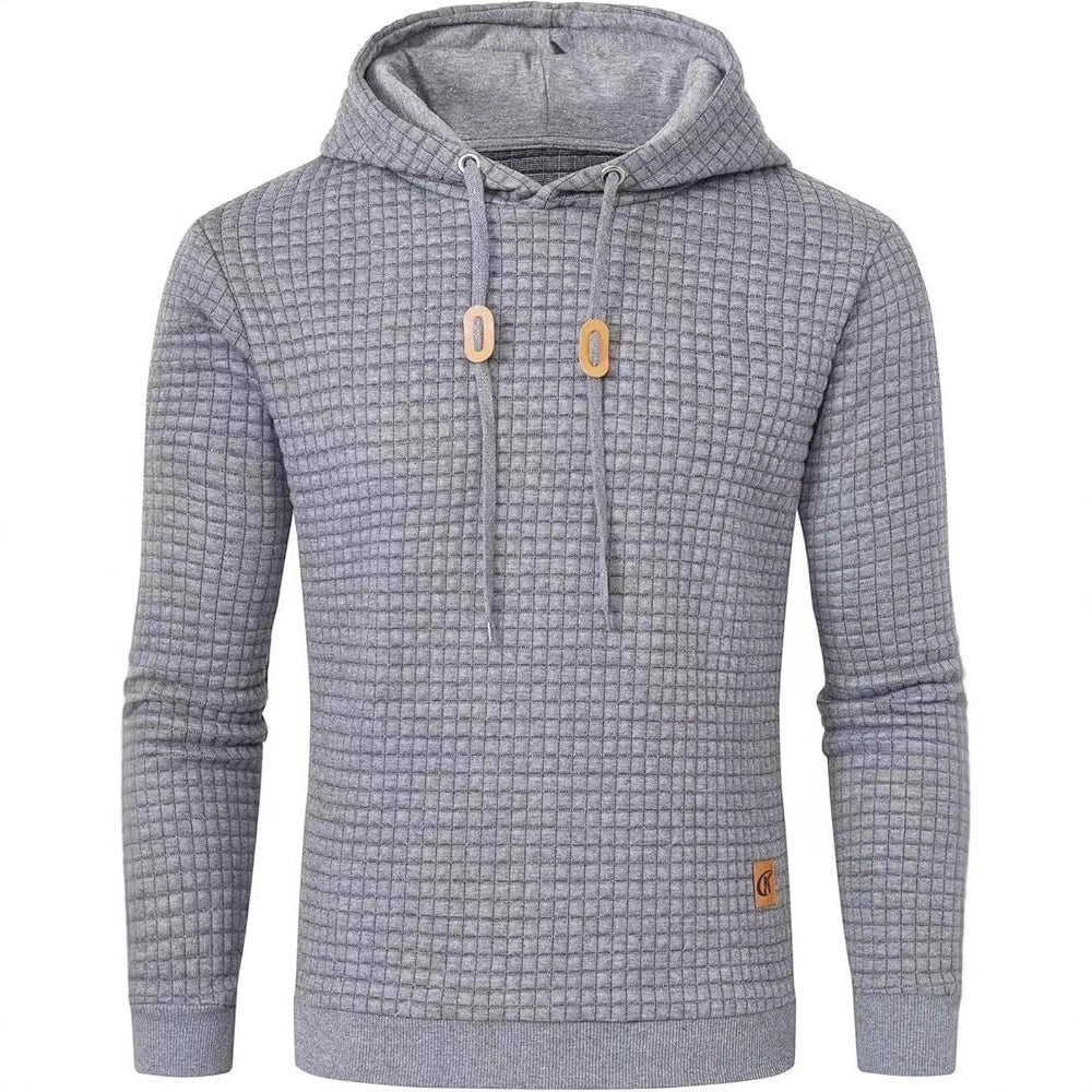 Herren Kapuzenpullover Strukturiert Modern Grau - BerlinGlamour