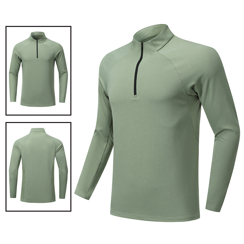 Herren Langarmshirt Funktionshemd mit Reißverschluss Sportlich
