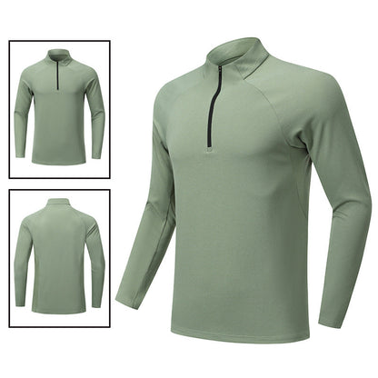 Herren Langarmshirt Funktionshemd mit Reißverschluss Sportlich