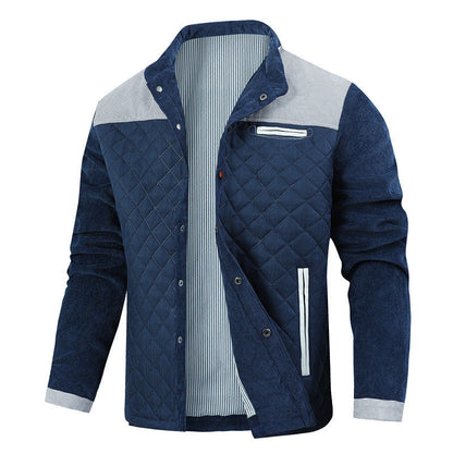 Herren Steppjacke Modern mit Stehkragen und Taschen - BerlinGlamour