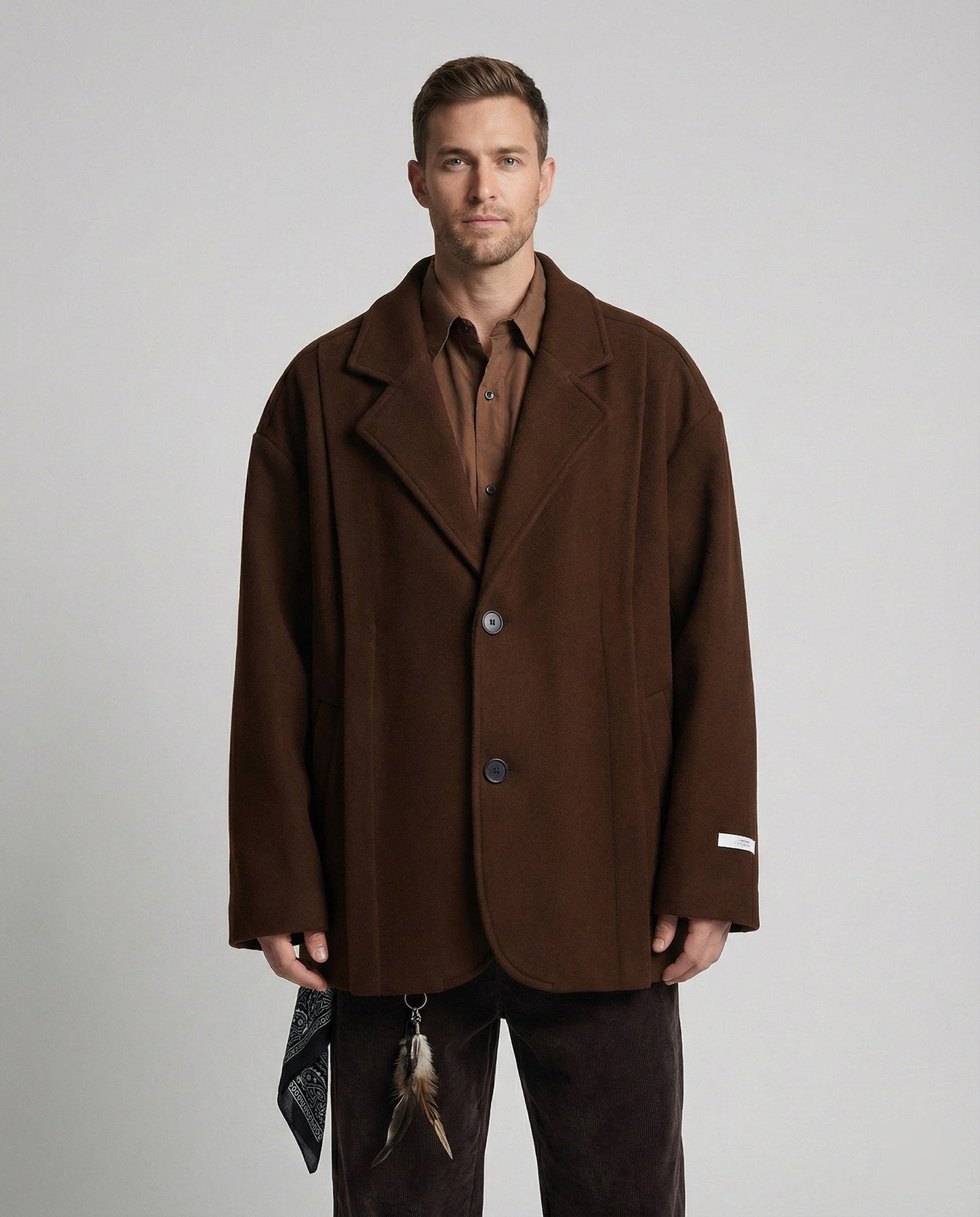 Herren Wolljacke Kurzmantel Herbst Winter Britisch Locker