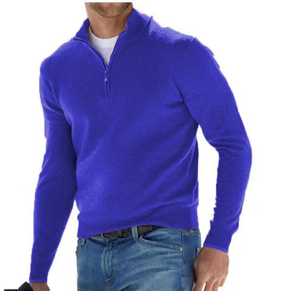 Herren Strickpullover Modern Stehkragen Zipper Pullover