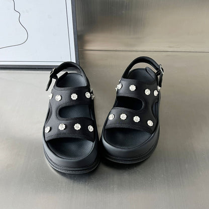 Damen Sandalen Luxus Modisch mit Verzierungen
