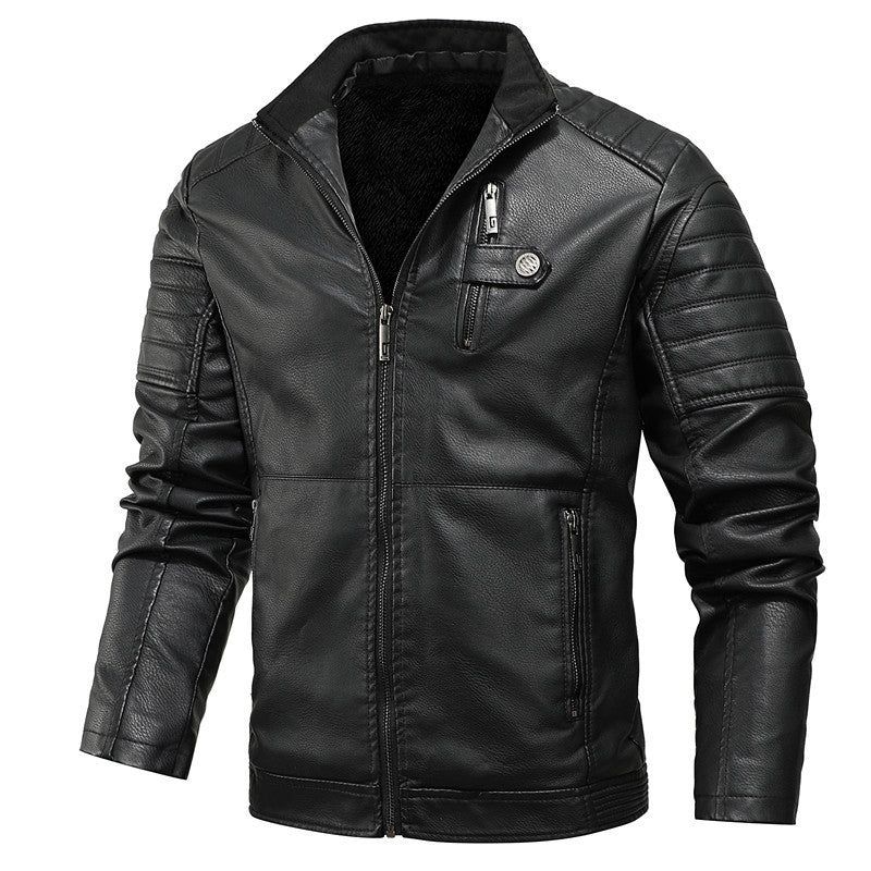 Herren Lederjacke Schwarz Modern Mit Innenfutter