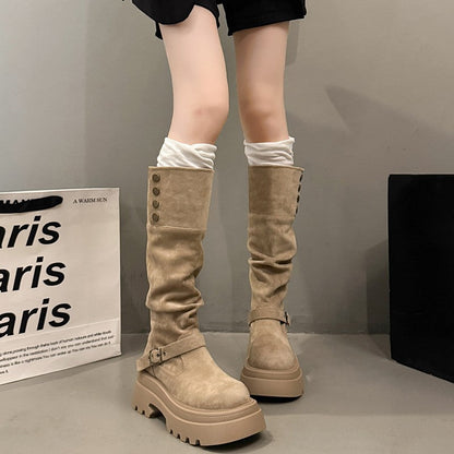 Damen Stiefel Rutschfest Elegant Schnürsenkel Mode