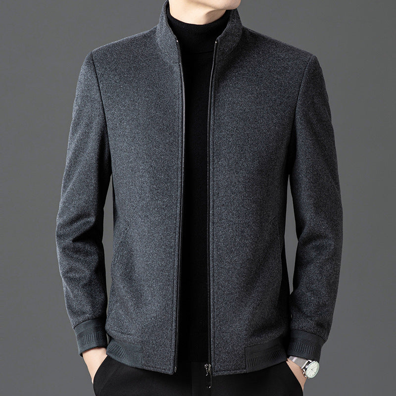 Herren Elegante Jacke Hochgeschlossen Kragen Slim Fit