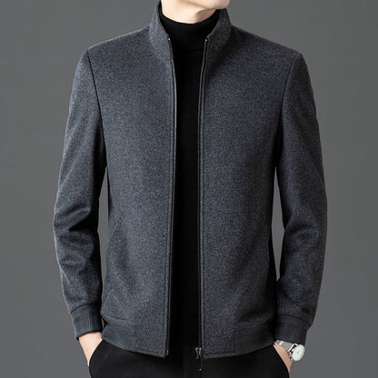 Herren Elegante Jacke Hochgeschlossen Kragen Slim Fit