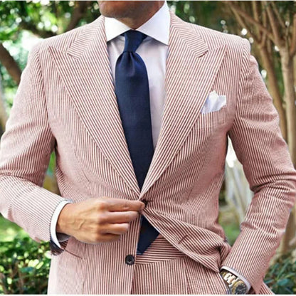 Herren Blazer Elegant Gestreift Slim Fit Anzug