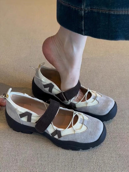 Damen Schuhe Alltag Bequem Klettverschluss Robust