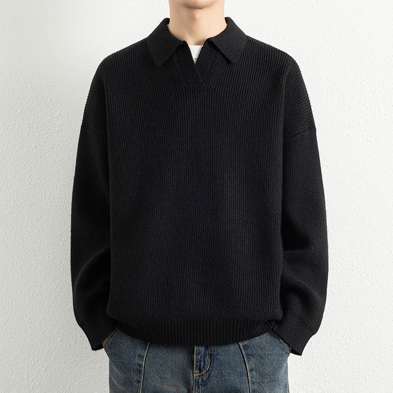 Herren Strickpullover Modern V-Ausschnitt Sportlich