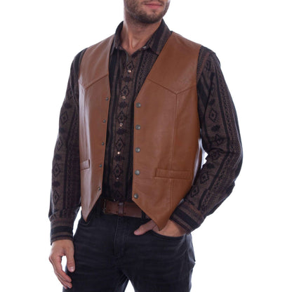 Herren Lederweste Stilvoll Schwarz Elegante