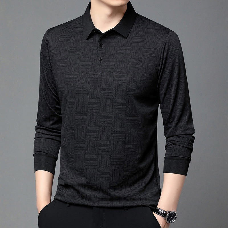 Herren Poloshirt atmungsaktiv mit geometrischem Muster Modern
