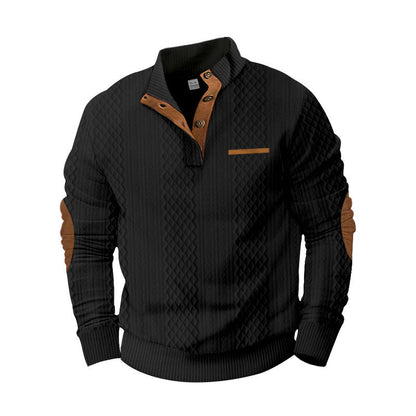 Herren Strickpullover Modern mit Kontrastdetails und Struktur