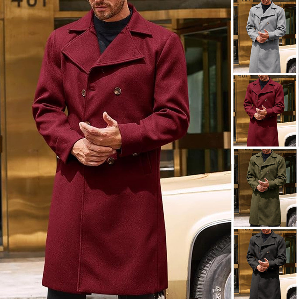 Herren Wollmantel Elegant Wendbar Berliner Stil