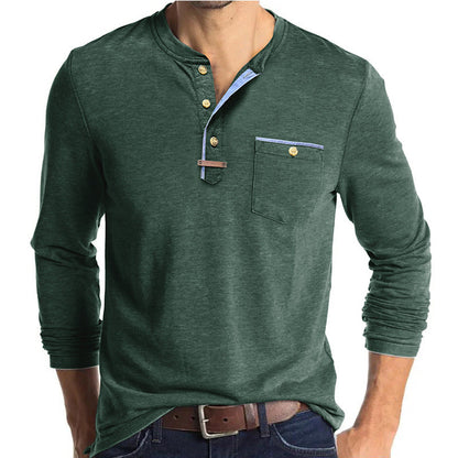 Herren Hemd Langarm mit Brusttasche Modern