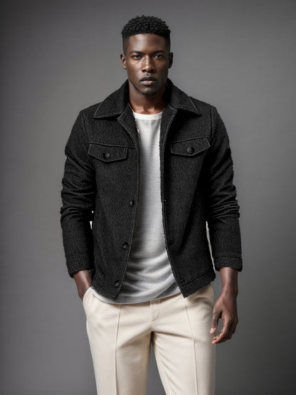 Herren Fleecejacke Lässig Warm mit Strukturfüllung