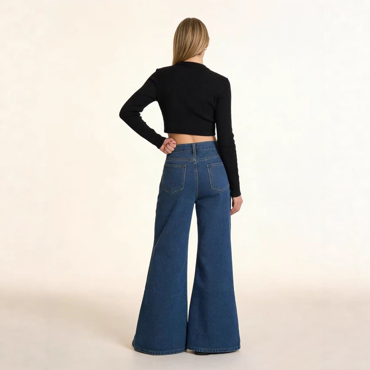 Damen Jeans Weite Bequem Elegant Schnitt