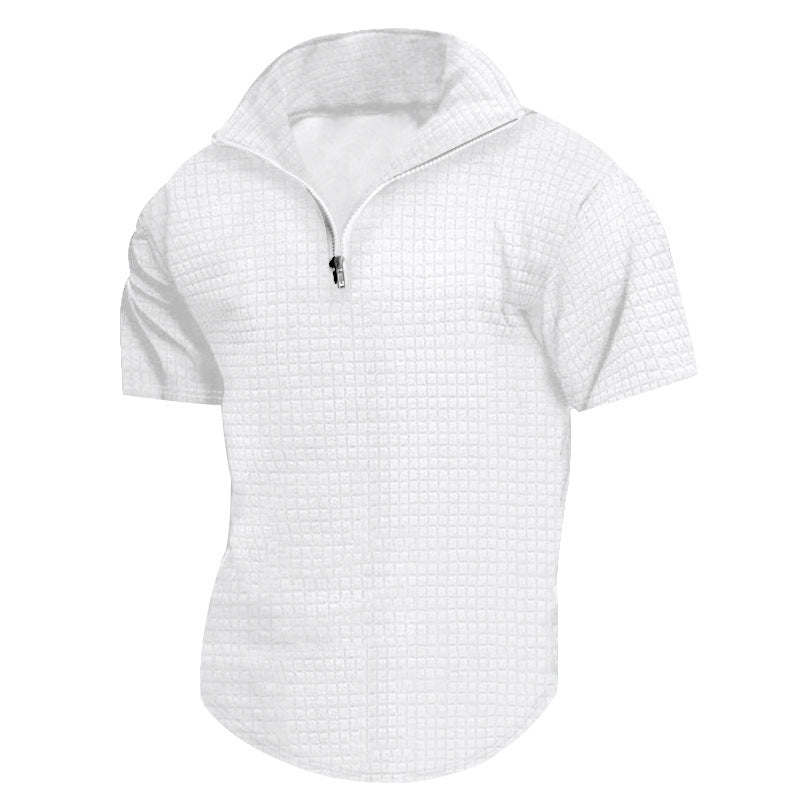 Herren Kurzarmjacke Reißverschluss Modern Schnitt