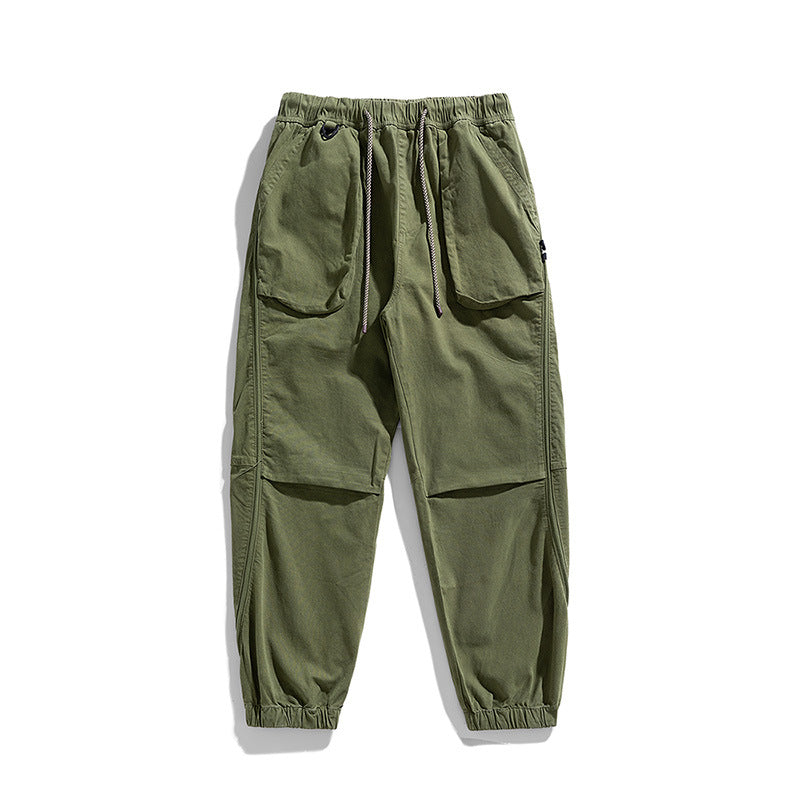 Herren Jogginghose Bequem Elastisch Cargo Schwarz