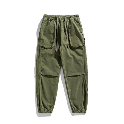 Herren Jogginghose Bequem Elastisch Cargo Schwarz