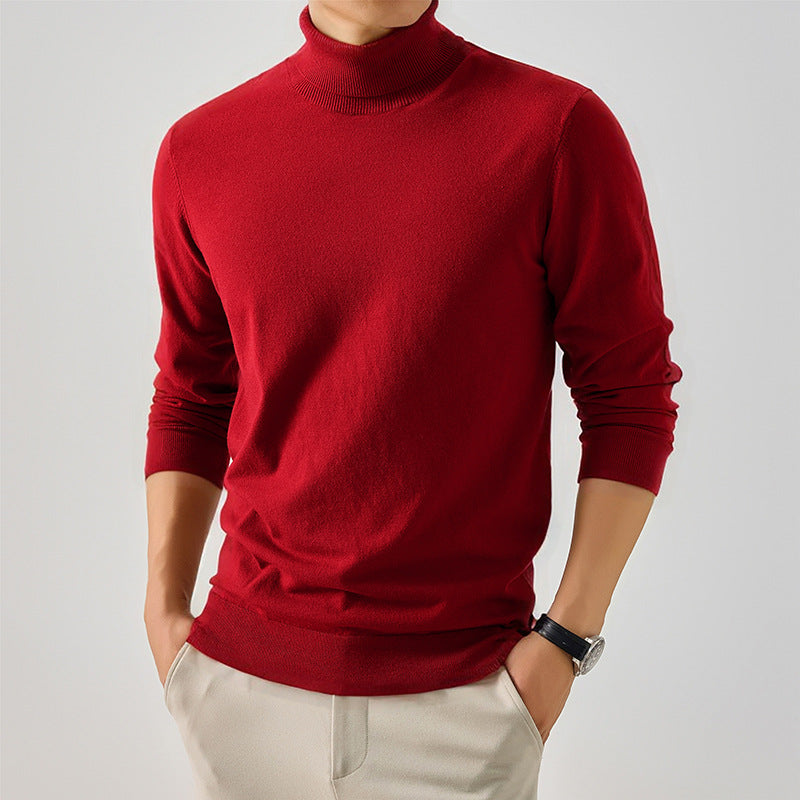 Herren Rollkragenpullover Feinwolle Elegantes Design