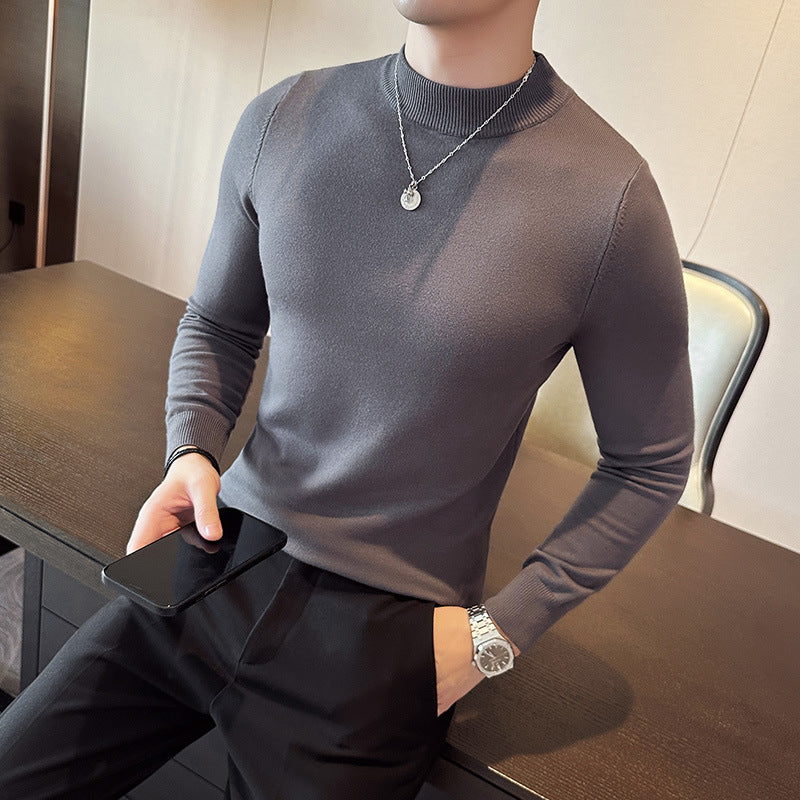 Herren modischer Pullover mit hohem Kragen und eleganter Passform Berlin Glamour