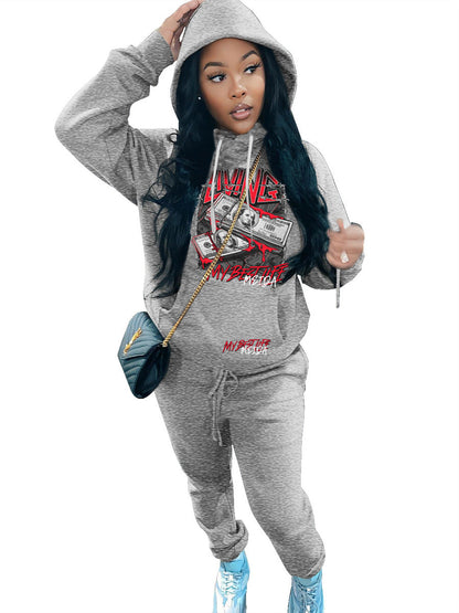 Herren Sportset Hoodie Jogginghose Mit Grafikdruck - BerlinGlamour