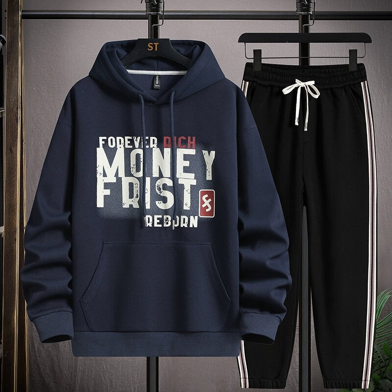 Herren Sportanzug Bequem Kapuzenpullover Jogginghose Casual