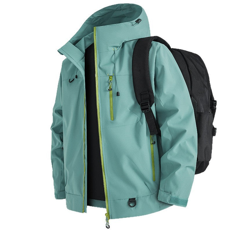 Wasserfeste Outdoorjacke Herren Multifunktionell Schwarz