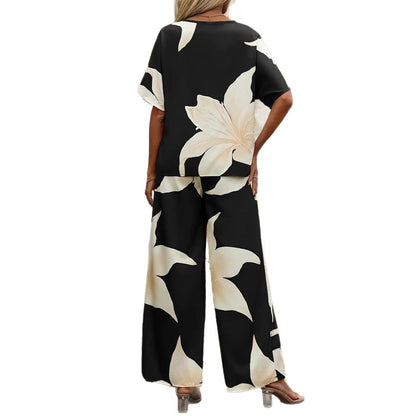 Damen Zweiteiliges Set Luftig Florales Design