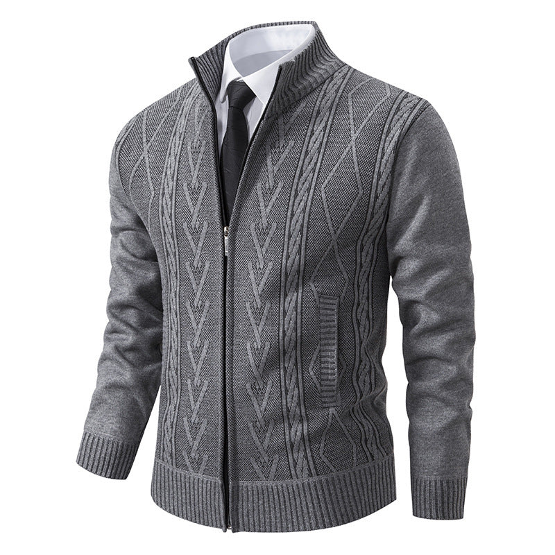 Herren Strickjacke Struktur Webung Modern - BerlinGlamour