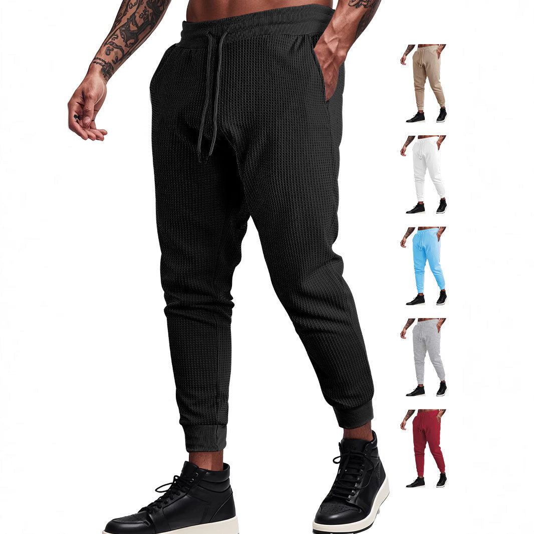 Bequeme Jogginghose Herren Waffelstruktur Grau Komfort