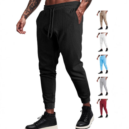 Bequeme Jogginghose Herren Waffelstruktur Grau Komfort