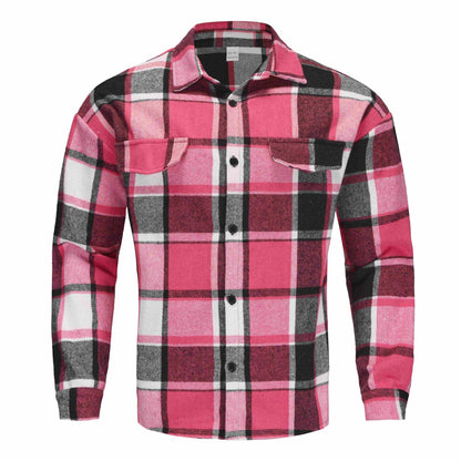 Herren Flanellhemd Modern Warm Bequem