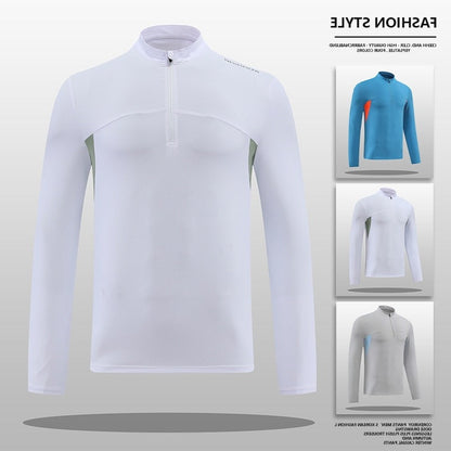 Herren Thermoshirt Funktionsshirt Stehkragen Reißverschluss Sportlich - BerlinGlamour