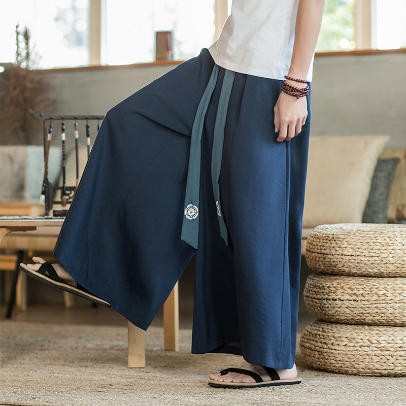Herren Palazzo-Hose Elegante Lässig Mit Gürtel